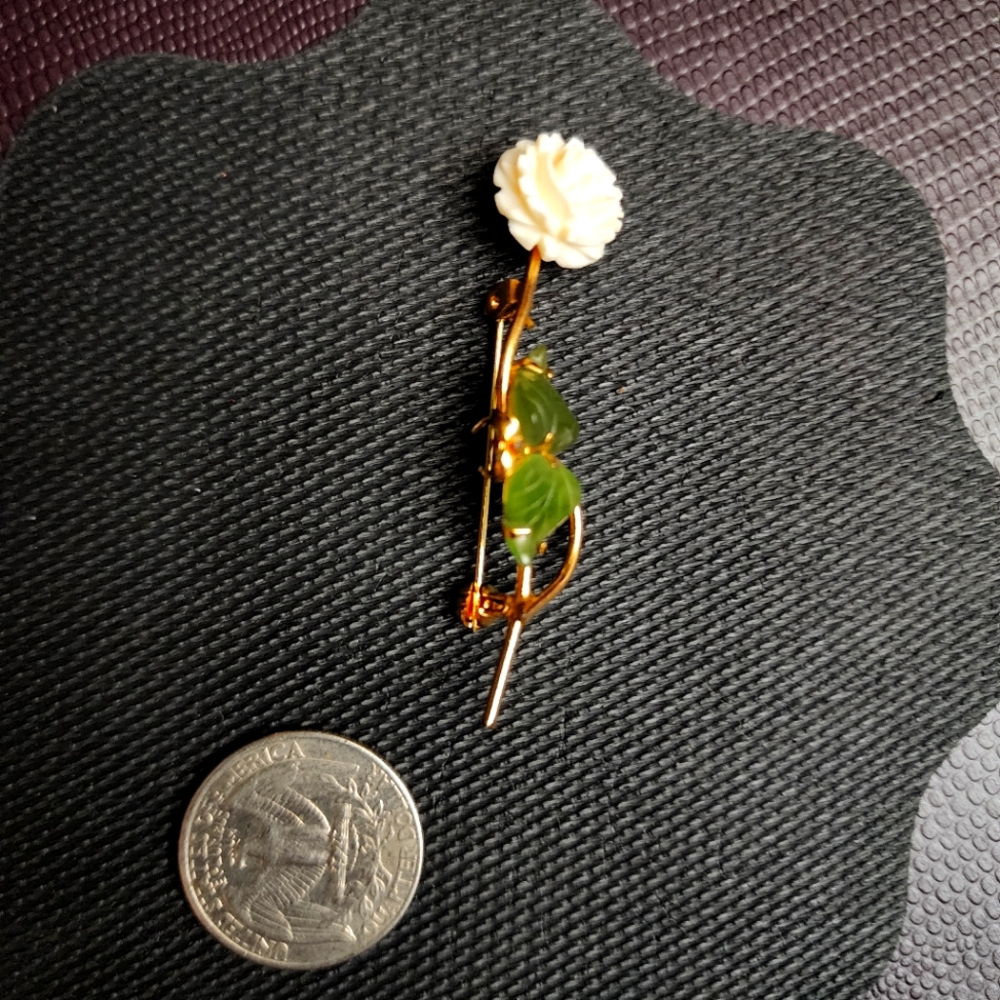 Vintage Faux Ivory Rose Gold Pin